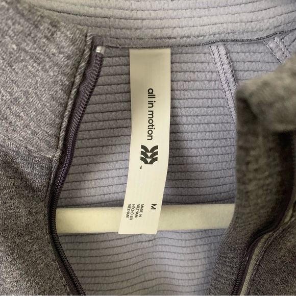 All In Motion Long Sleeve Fleece Zip-up workout top Size Medium - Picture 6 of 8